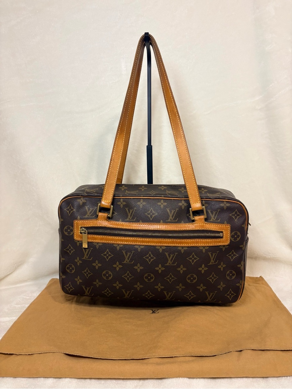 Louis Vuitton Cite Monogram Shoulder Bag in Brown and Tan